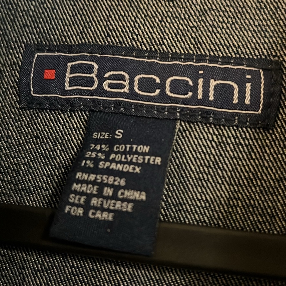 Baccini Women’s Military Style Denim Jacket NWT Sz SM - Picture 3 of 7
